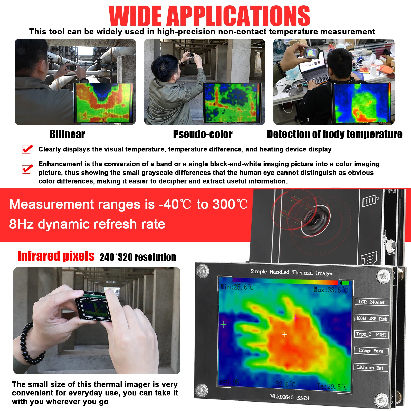 32*24 Thermal Imager -40℃ to 3 - Thermal Imaging Camera Pcb Repair ulasan dan harga