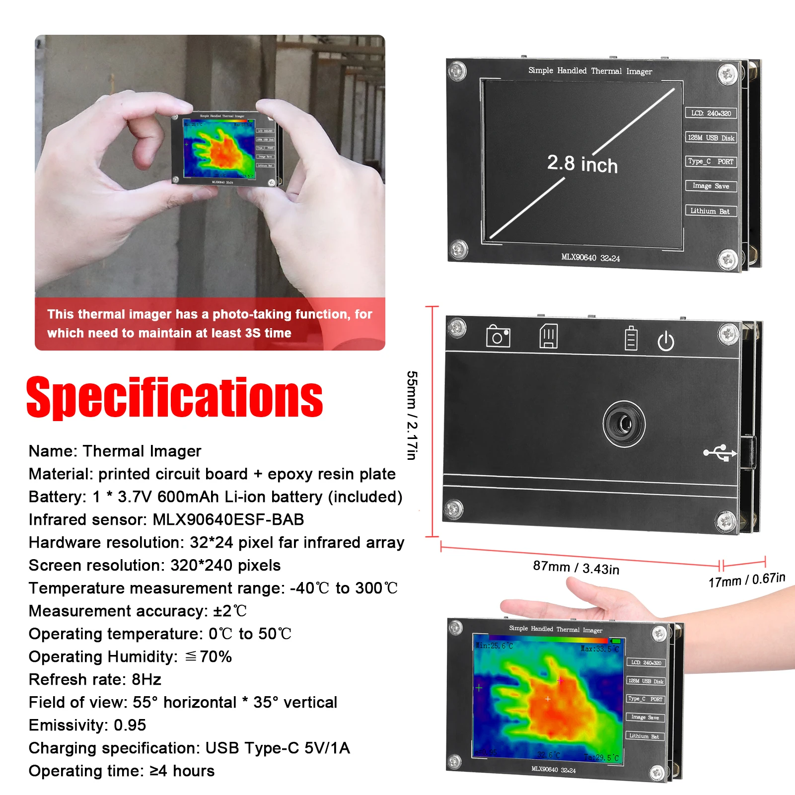 32*24 Thermal Imager -40℃ to 3 - Thermal Imaging Camera Pcb Repair ulasan dan harga
